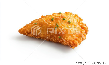 Crispy onion samosa with a golden flaky crust. 124195817