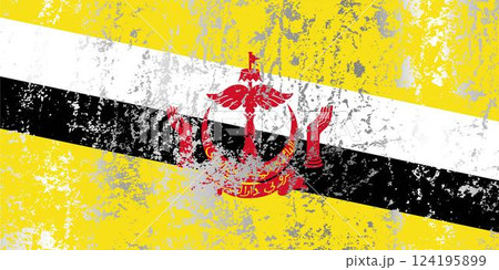 Brunei flag with grunge effect. Brunei flag with grunge effect. 124195899