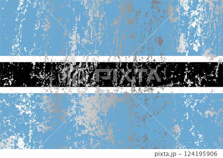 Botswana flag with grunge effect. 124195906