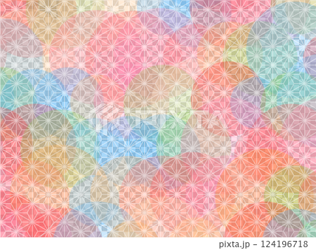 彩色麻葉圖案背景材料 124196718