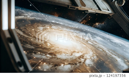 Majestic View of a Swirling Galactic Core 124197356