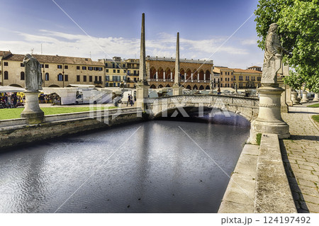 The scenic square of Prato della Valle in Padua, Italy 124197492