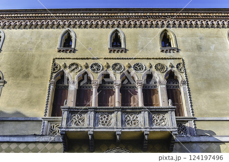 Picturesque balcony, beautiful piece of architecture in Padua, Italy Picturesque balcony, beautiful piece of architecture in Padua, Italy 124197496