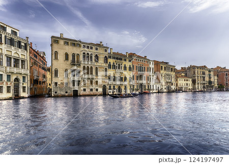 Scenic architecture along the Grand Canal in Venice, Italy 124197497
