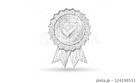 Quality medal isolated on white. Star award, satisfaction icon, customer feedback. Quality medal isolated on white. Star award, satisfaction icon, customer feedback. 124198531