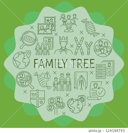 Family tree round concept banner 124198743