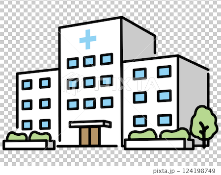 簡單的醫院圖標 124198749