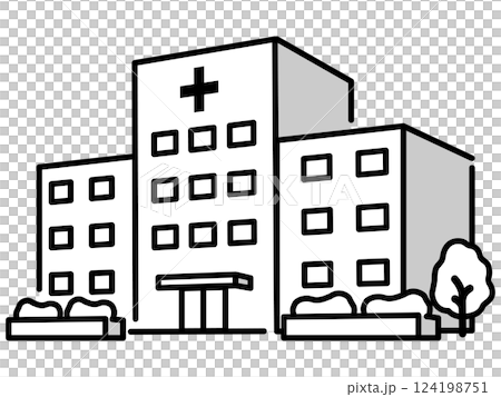 Simple hospital icon 124198751