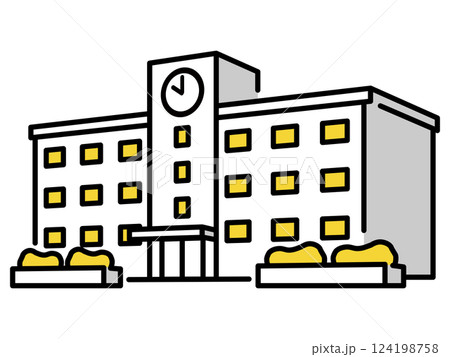 シンプルな学校のアイコン シンプルな学校のアイコン 124198758