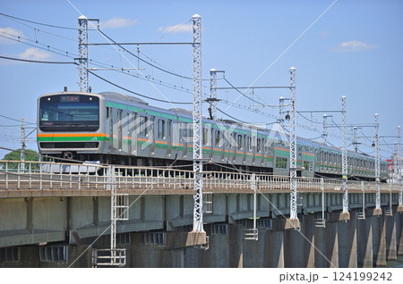 東海道本線　茅ヶ崎－平塚　JR東日本　E231系1000番台　K-02編成（国府津） 124199242