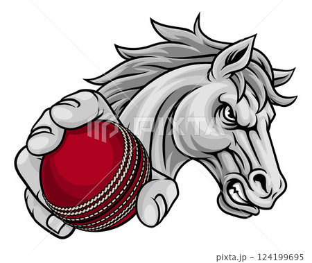 Horse Mustang Cricket Sports Team Mascot Horse Mustang Cricket Sports Team Mascot 124199695