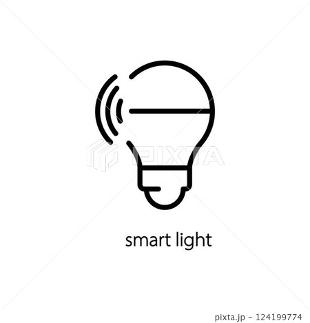 Smart light icon. Trendy modern flat linear vector Smart light icon on white background from thin line Electronic devices collection, editable outline stroke vector illustration 124199774