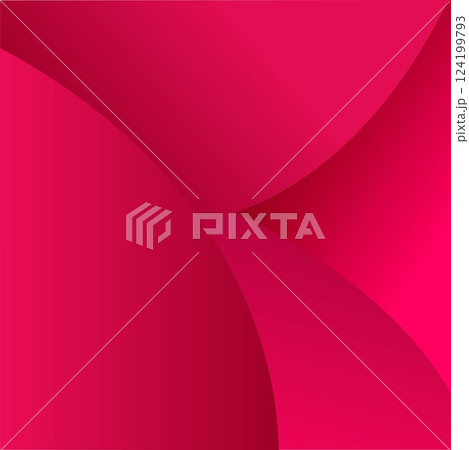 ピンク赤色系上品な光沢グラデーション背景イラスト素材　抽象的ウェーブきれい　光沢高級感 124199793