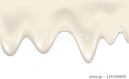 Dripping  white paint, yogurt or milk 3d texture. 124199809