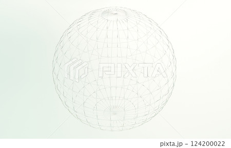 ワイヤーフレームな球体のイラスト 124200022