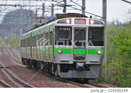 千歳線　島松－北広島　JR北海道　721系　F-3222編成（札幌）　エアポート 124200149