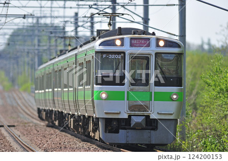 千歳線　島松－北広島　JR北海道　721系　F-3203編成（札幌）　エアポート 124200153