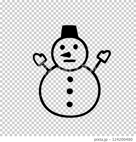 一個簡單的雪人的插圖素材 124200480