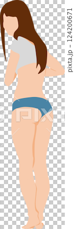 Illustration of a woman in a swimsuit posing 124200671