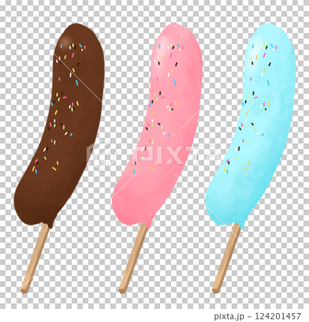 Street food_chocolate banana illustration (brown_pink_light blue) Street food_chocolate banana illustration (brown_pink_light blue) 124201457