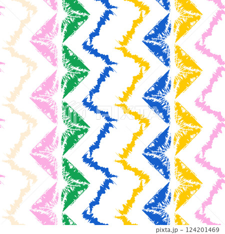 Tribal ethnical geometrical seamless pattern with colorful triangles 124201469