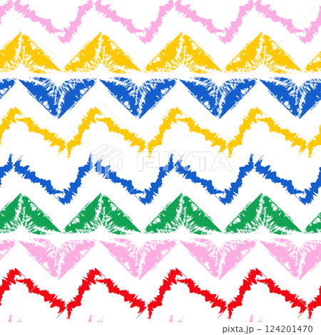 Tribal ethnical geometrical seamless pattern with colorful triangles 124201470
