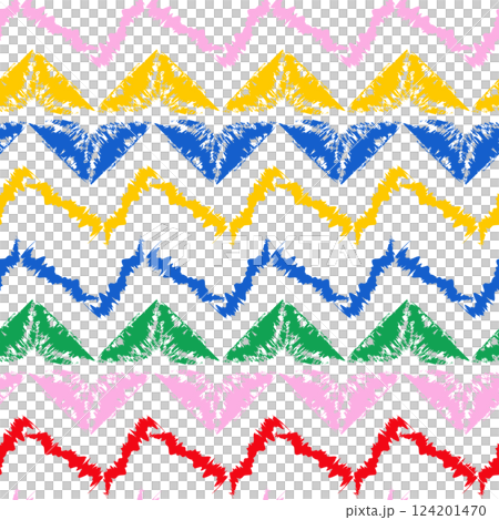 Tribal ethnical geometrical seamless pattern with colorful triangles 124201470