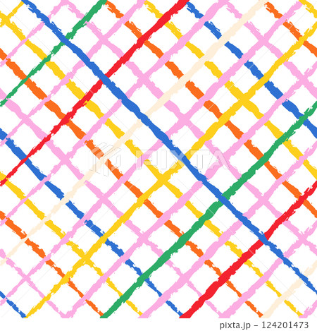 tribal geometrical seamless pattern with colorful squares 124201473