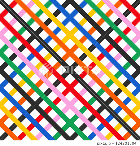 tribal geometrical seamless pattern with colorful squares 124201504