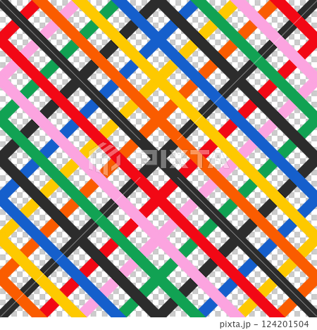 tribal geometrical seamless pattern with colorful squares 124201504