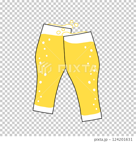 ビールで乾杯しているイラスト ビールで乾杯しているイラスト 124201631