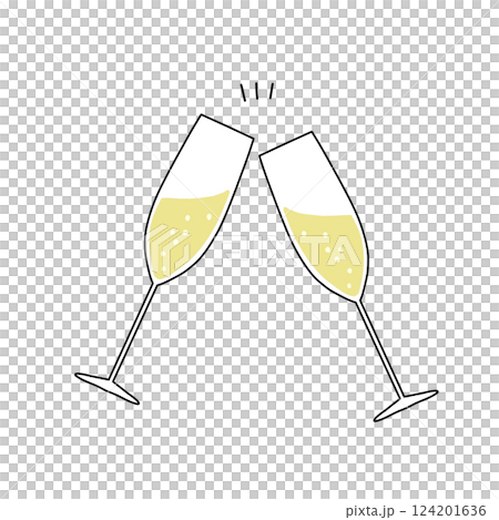 シャンパンで乾杯しているイラスト 124201636