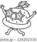 Strawberry cartoon coloring  124202316