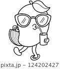 Mango coloring cartoon  124202427