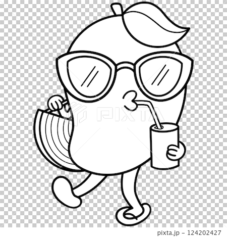 Mango coloring cartoon  124202427
