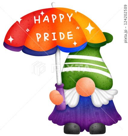 Pride Month Rainbow Gnome Clipart  LGBTQ Celebration Digital Illustration 124202589