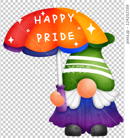 Pride Month Rainbow Gnome Clipart  LGBTQ Celebration Digital Illustration 124202589