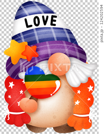 Pride Month Rainbow Gnome Clipart  LGBTQ Celebration Digital Illustration 124202594