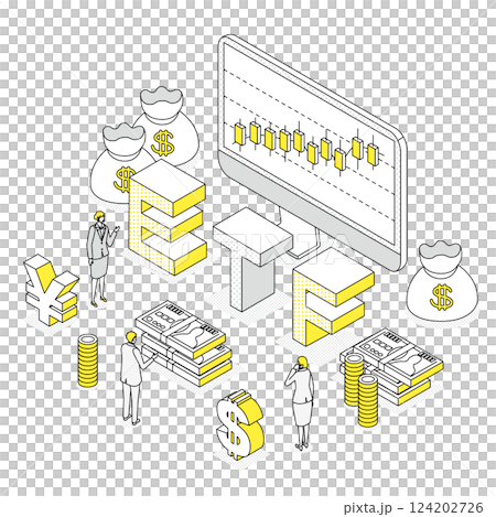 Business isometric illustration about ETF Business isometric illustration about ETF 124202726