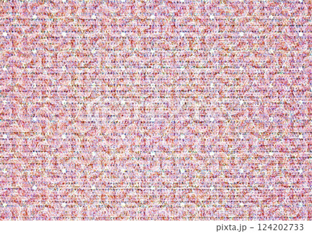 フラワーモチーフニットのピンク系テクスチャの背景画像 124202733