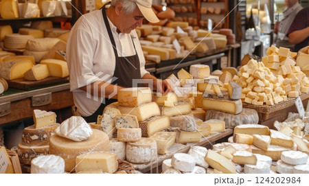 Cheese Display In A Gourmet Shop 124202984