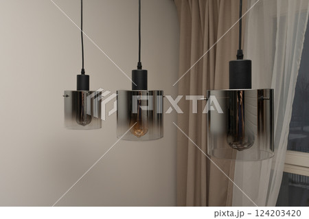 Three modern lamps. Three modern lamps. 124203420