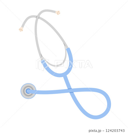 Medical stethoscope isolated on white background. Flat vector illustration Medical stethoscope isolated on white background. Flat vector illustration 124203743