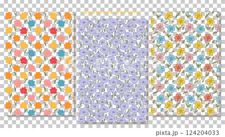 Seamless pattern_Watercolor floral set 9 124204033