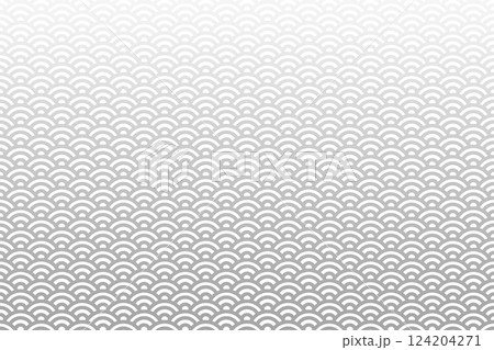 和柄 青海波 幾何学模様 灰色 124204271