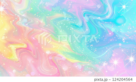 Colorful Abstract Pastel Background with Glowing Stars and Glitter 124204564