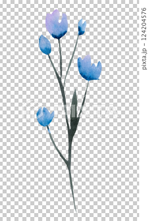 Watercolor light blue wildflowers isolated illustration, romantic floral wedding element Watercolor light blue wildflowers isolated illustration, romantic floral wedding element 124204576