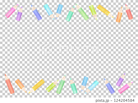 彩色水彩鉛筆框架 彩色水彩鉛筆框架 124204584