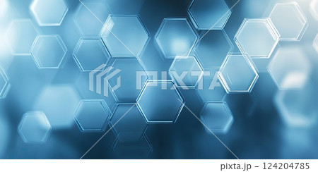 Abstract hexagonal patterns create a futuristic blue background with depth and texture in modern design Abstract hexagonal patterns create a futuristic blue background with depth and texture in modern design 124204785