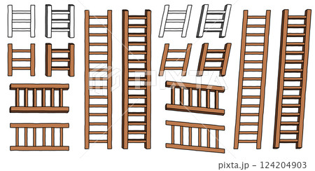 茶色のはしごのイラスト 124204903